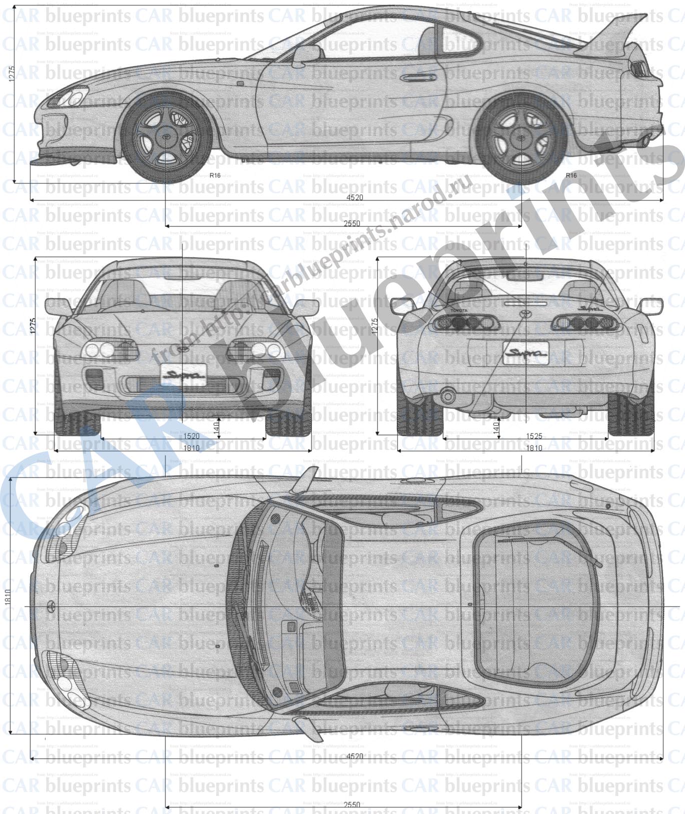 Toyota Supra mk4 чертеж